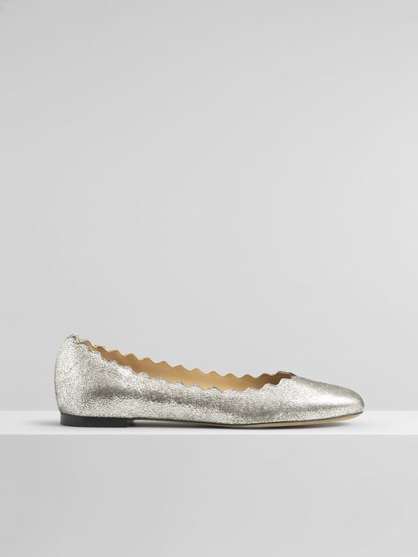 Chloé Bailarina Mujer Lauren Gris Metallised Goatskin ONIK46309